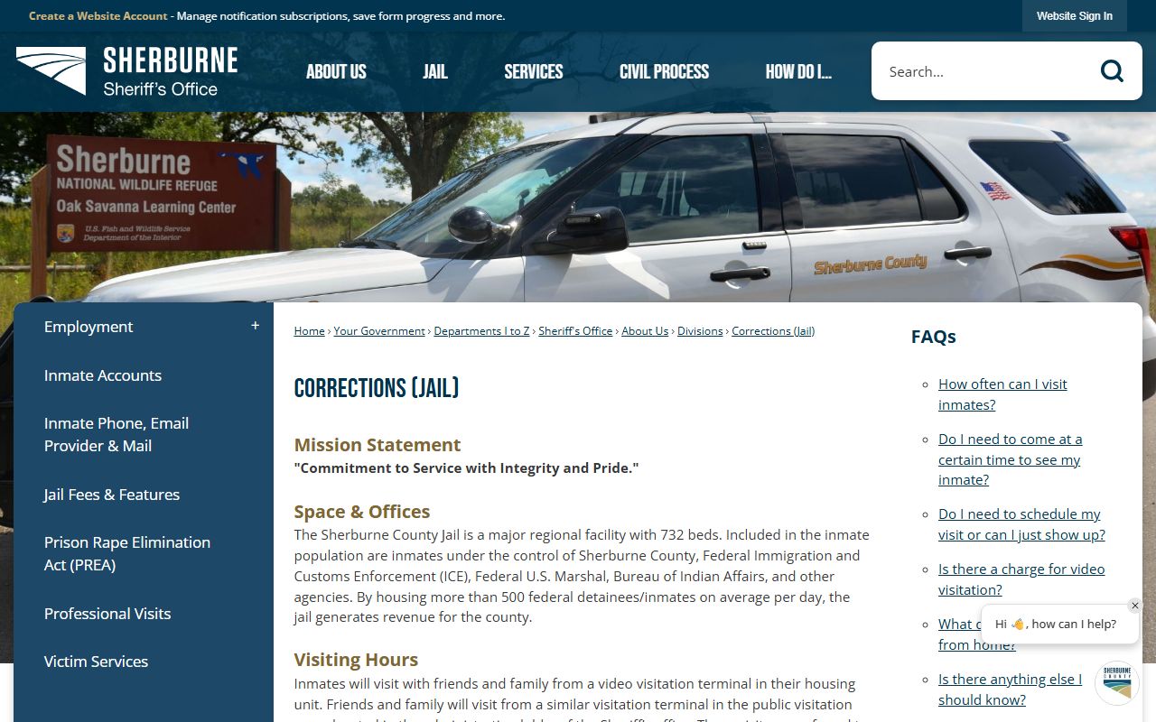 Sherburne County Corrections and Jail division page